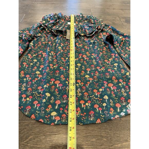 J.Crew Collection Silk-Twill Ruffle-Collar Top in Mushroom Floral Size XS NWT - Picture 8 of 9